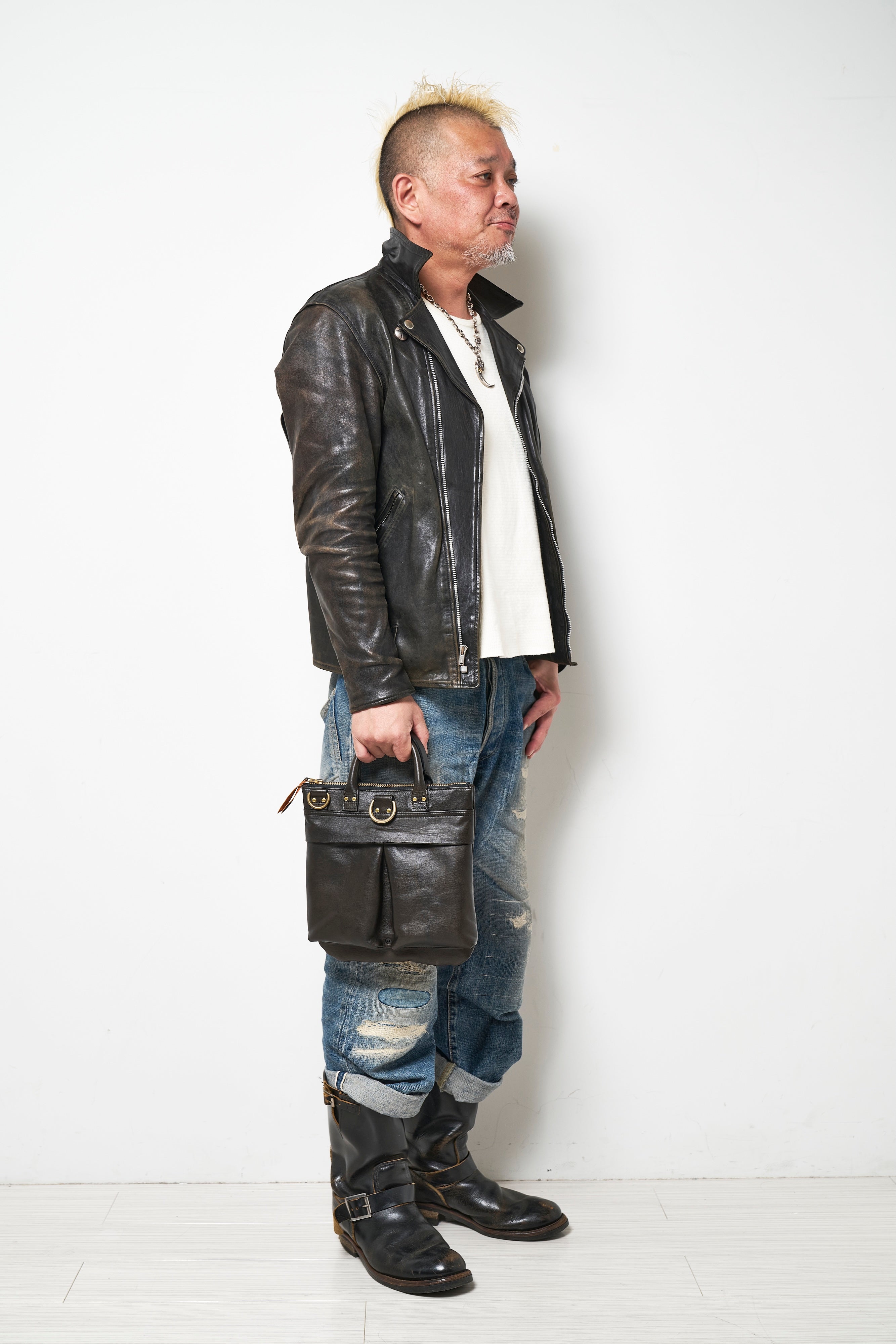 池田工芸 × Lightning 純国産「茶芯」ホースハイド T-Core Leather Lover Minimet Bag