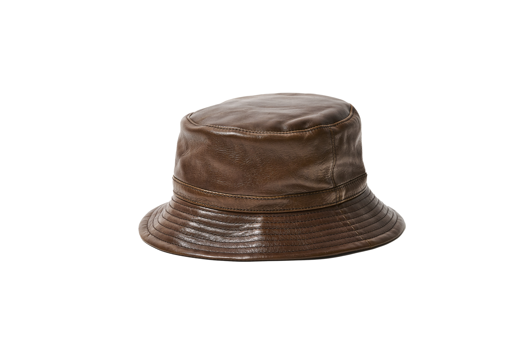 MCM ハット レザーハット BRUNEL & CO. HATMAKERS × 新喜皮革 × モヒカン小川 茶芯馬革バケット