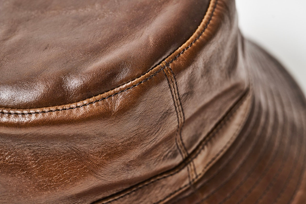 BRUNEL & CO. HATMAKERS × 新喜皮革 × モヒカン小川 茶芯馬革バケットハット
