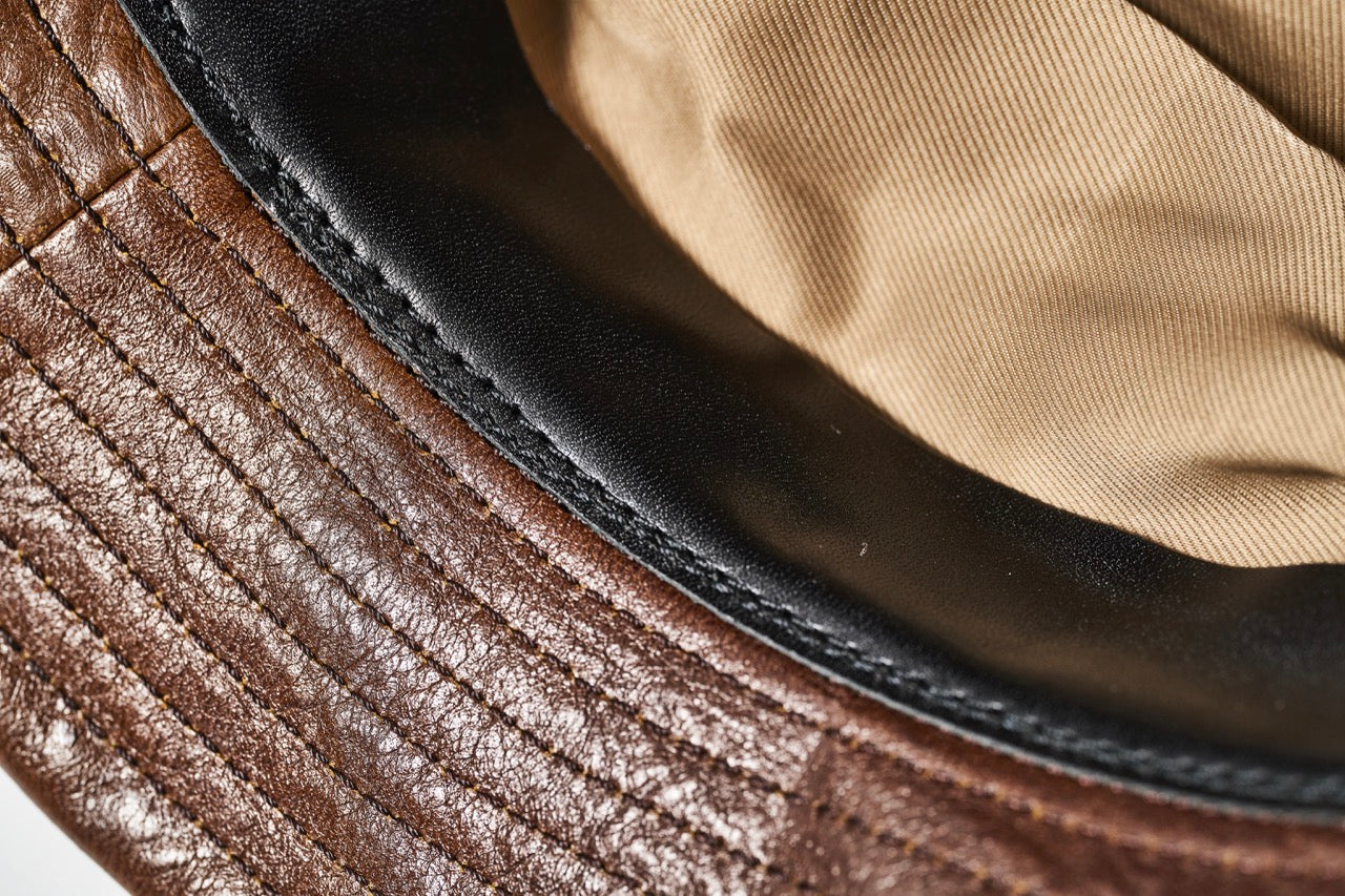 BRUNEL & CO. HATMAKERS × 新喜皮革 × モヒカン小川 茶芯馬革バケットハット