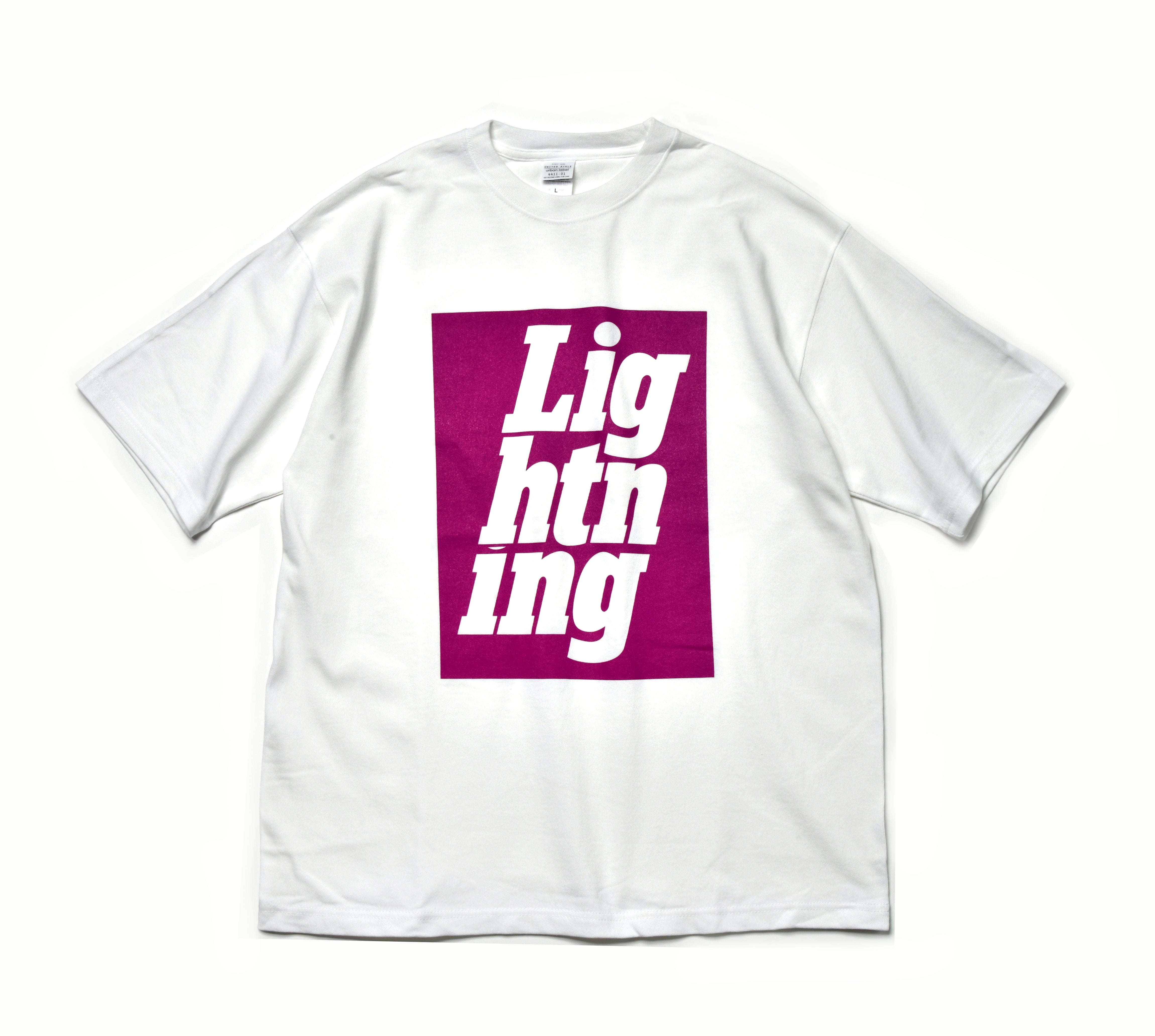 Lightningロゴ 9.1 オンス マグナムウエイト ビッグシルエットTシャツ(ホワイトボディ)