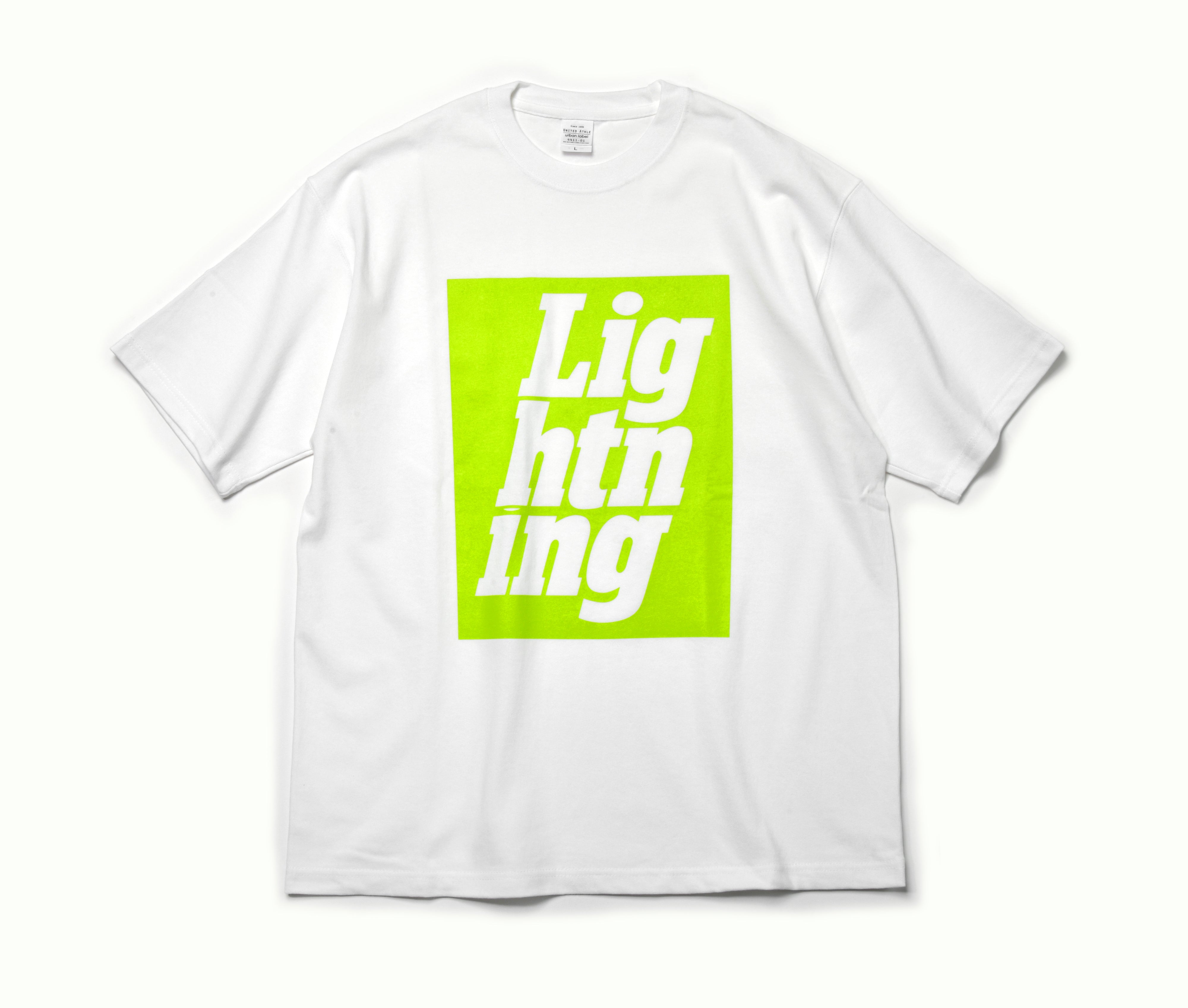 Lightningロゴ 9.1 オンス マグナムウエイト ビッグシルエットTシャツ(ホワイトボディ)
