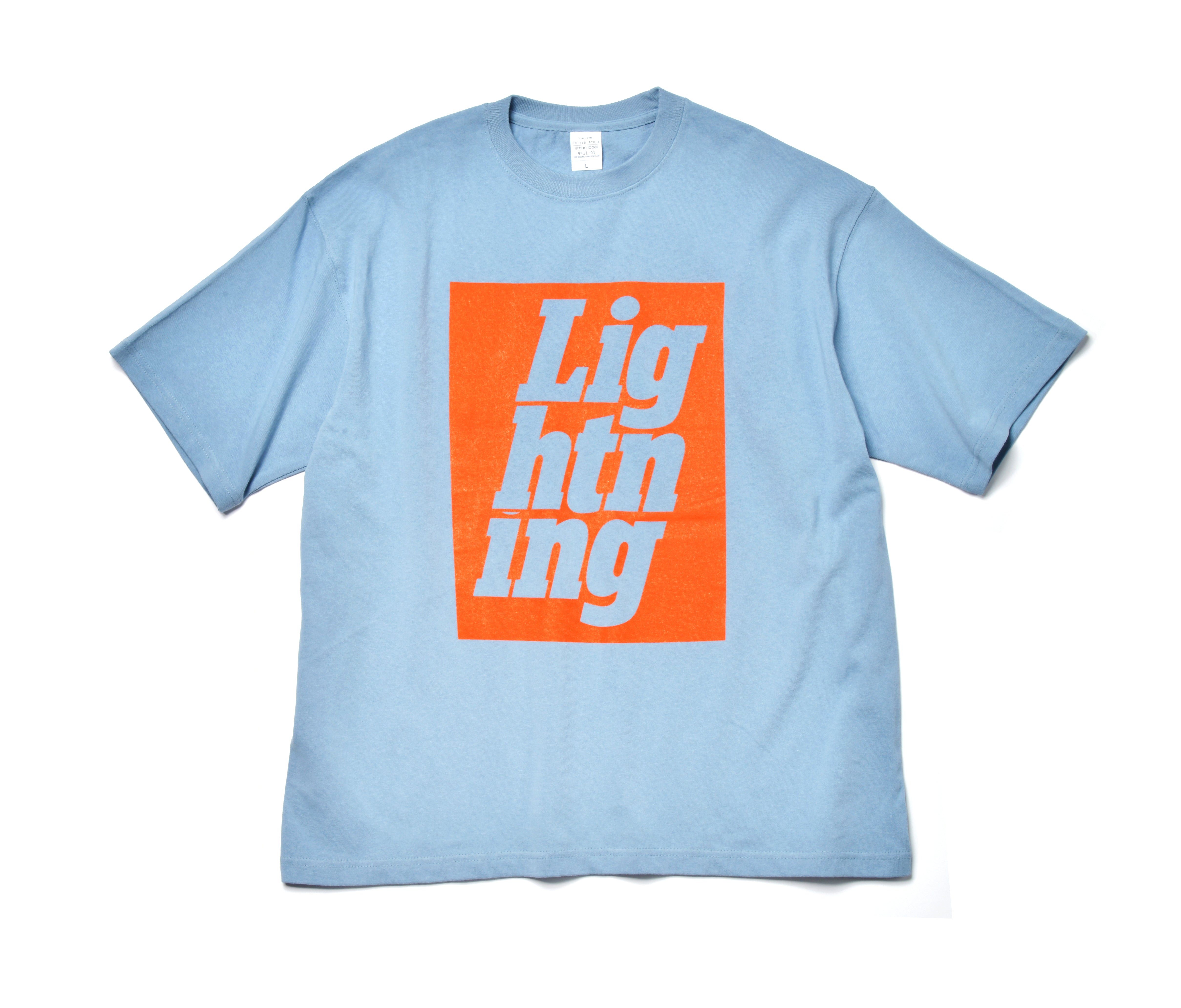 Lightningロゴ 9.1 オンス マグナムウエイト ビッグシルエットTシャツ(アシッドブルーボディ)