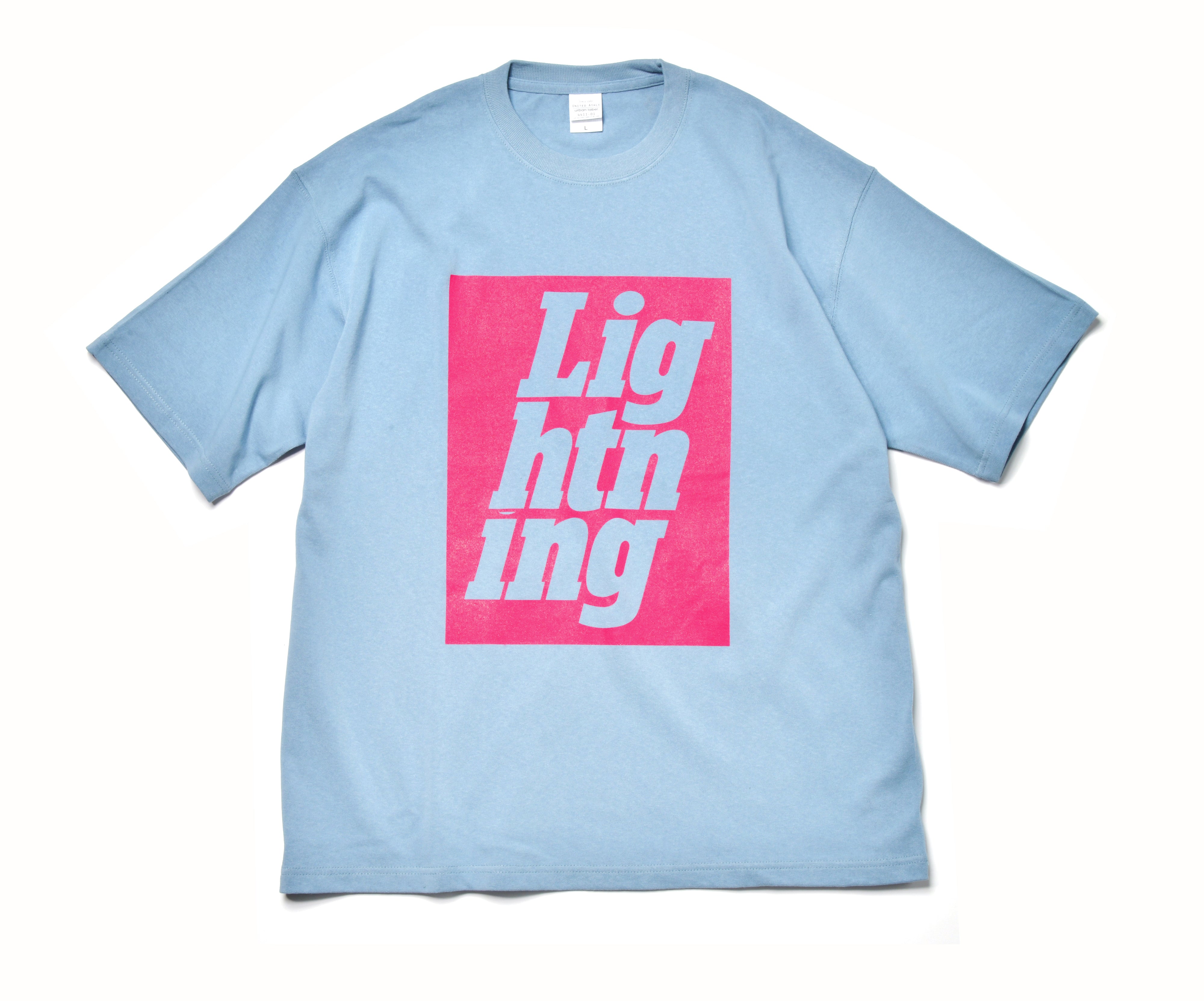 Lightningロゴ 9.1 オンス マグナムウエイト ビッグシルエットTシャツ(アシッドブルーボディ)
