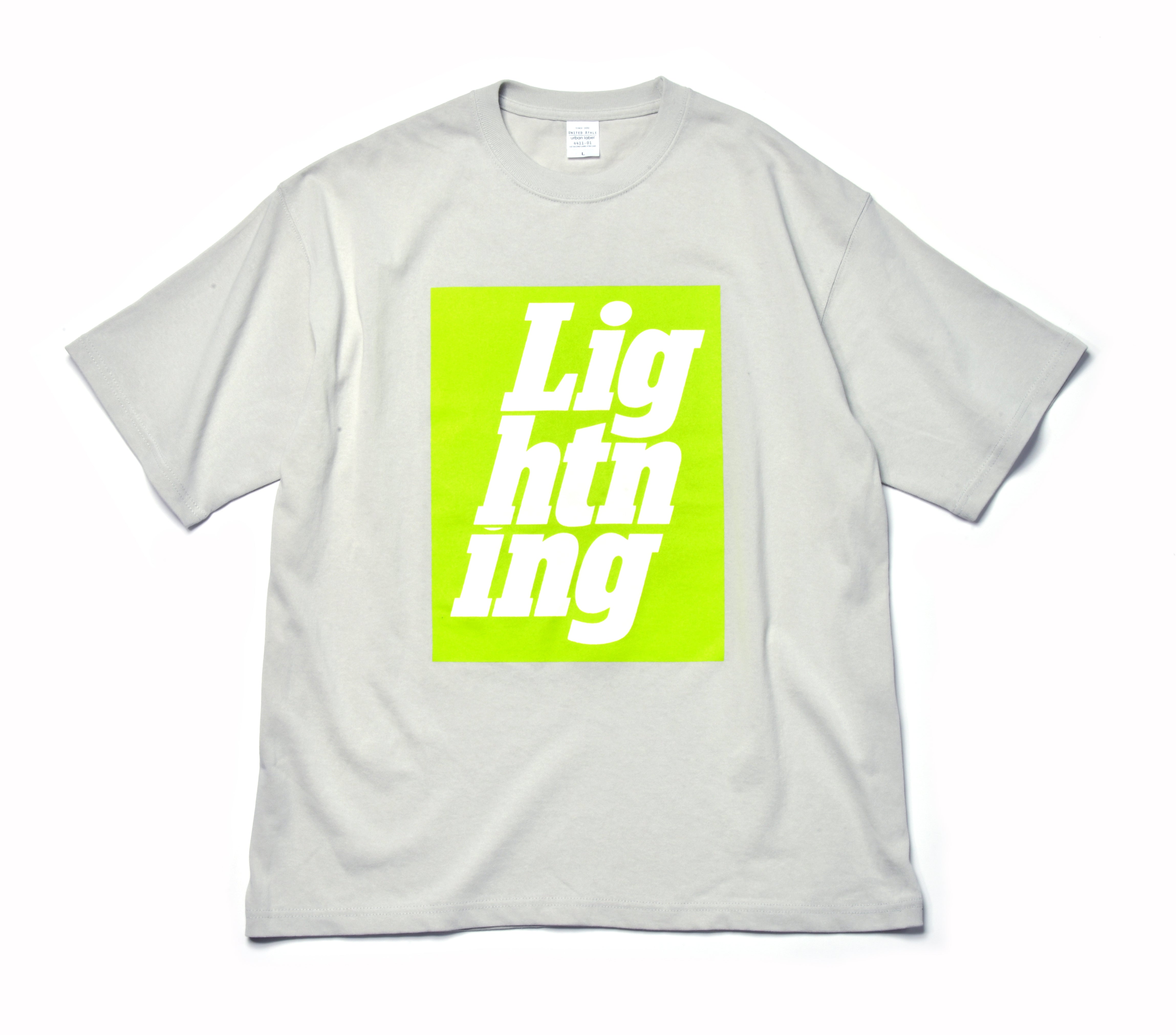 Lightningロゴ 9.1 オンス マグナムウエイト ビッグシルエットTシャツ(フロストグレーボディ)