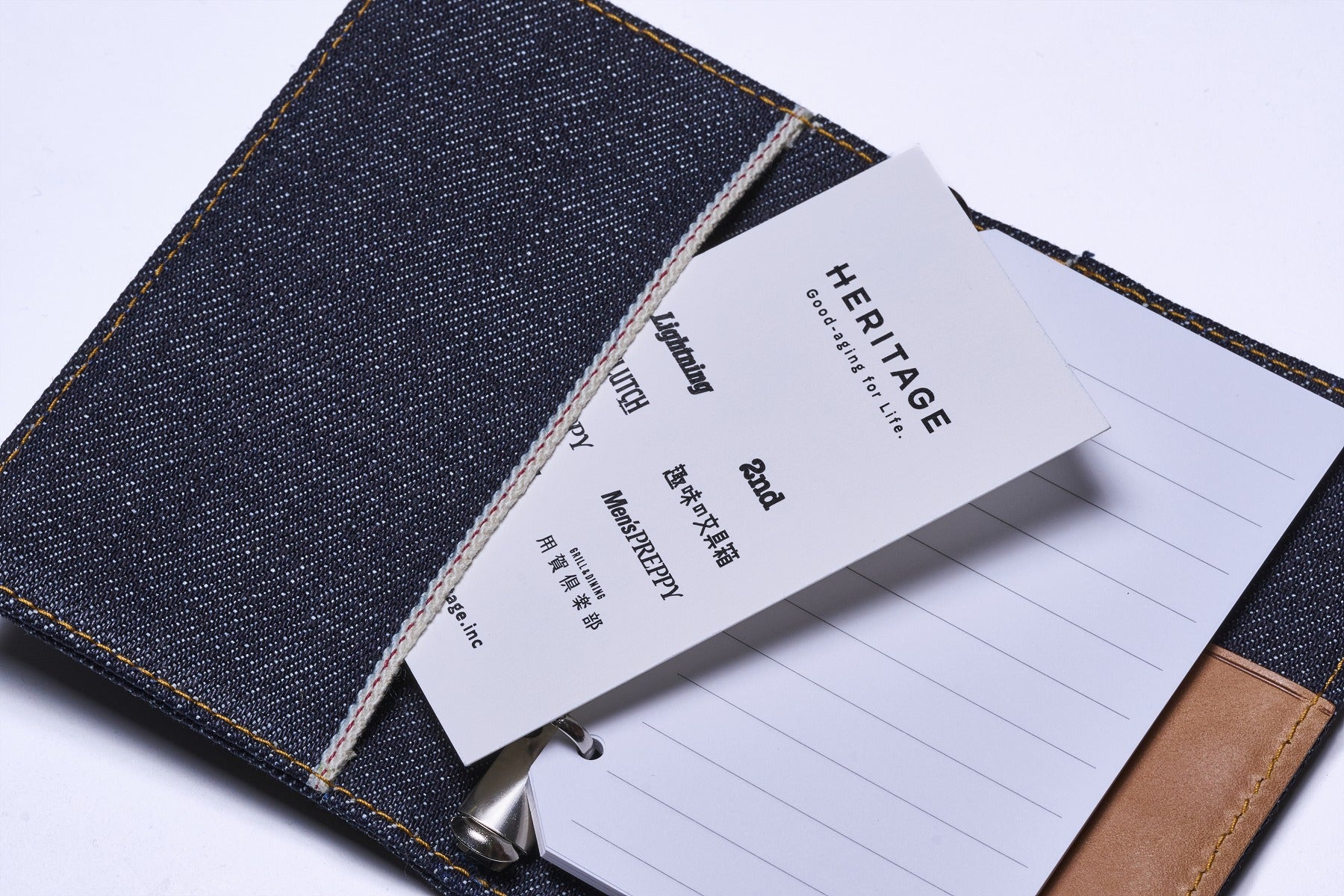 ASHFORD × Lightning セルビッジデニム システム手帳 マイクロ5(リフィル付き)