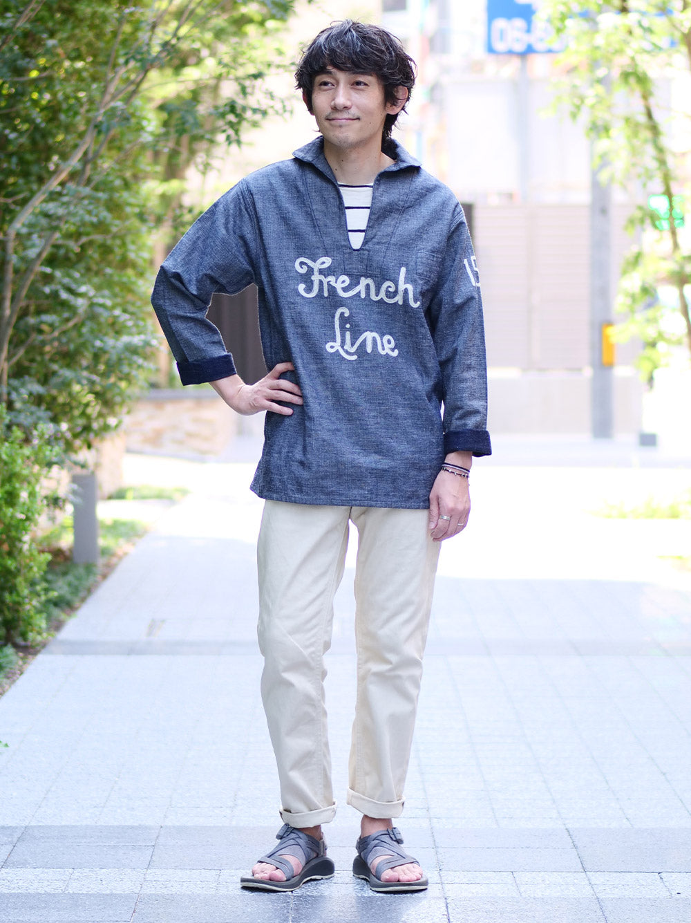 WAREHOUSE × CLUTCH CAFE LONDON French Line デニムプルオーバージャケット