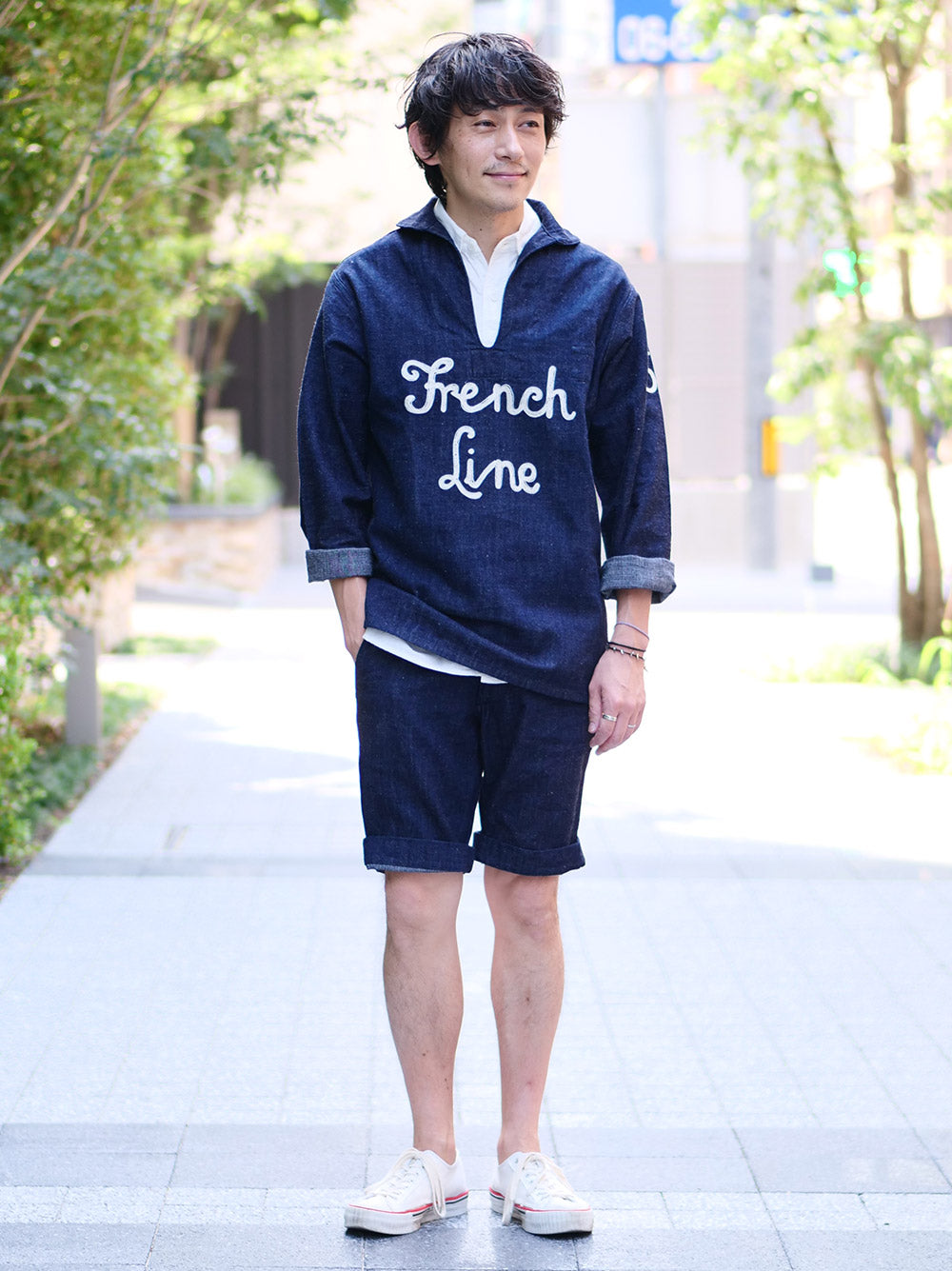 WAREHOUSE × CLUTCH CAFE LONDON French Line デニムプルオーバージャケット