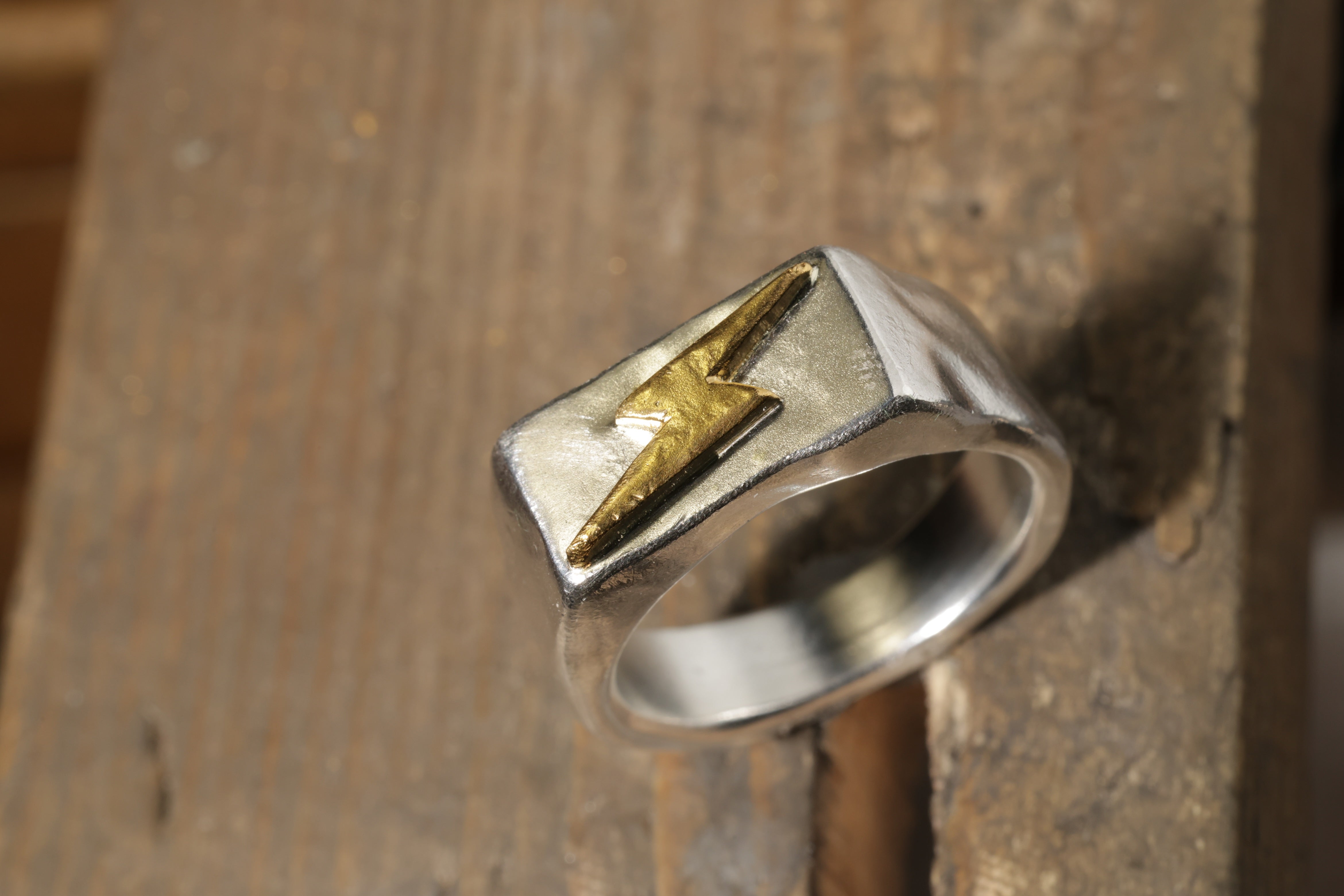 four seven nine × Lightning 【PURE METAL RING】稲妻モチーフ/純銀×純金 別注モデル