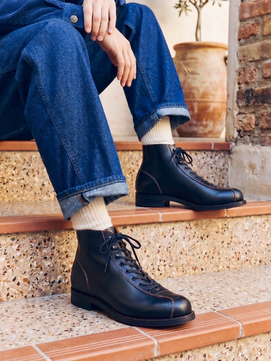 別注【Lightning × The 2 Monkeys】RANDONNÈE(ランドネ) 茶芯 leather boots 【5月17日頃出荷】