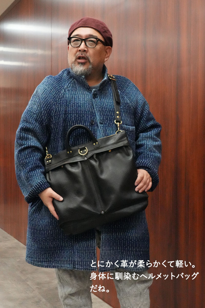 池田工芸 × Lightning 純国産「茶芯」ホースハイド T-Core Leather Lover Helmet Bag【公式オンライン限定】