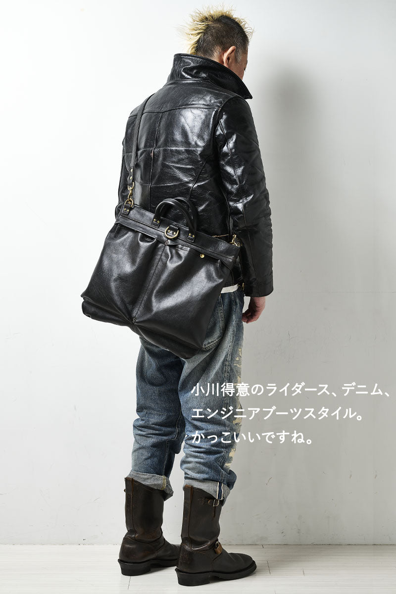 池田工芸 × Lightning 純国産「茶芯」ホースハイド T-Core Leather Lover Helmet Bag【公式オンライン限定】