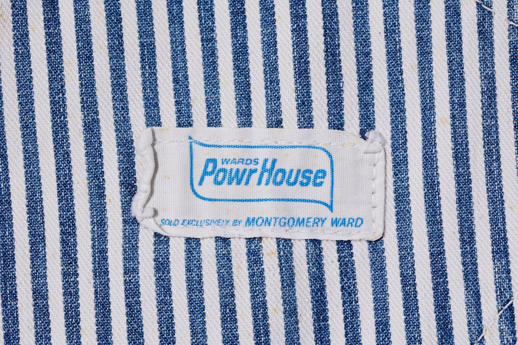 1960年代 PowrHouse ヒッコリーストライプ エプロン&ダブルニー仕様 オーバーオール
