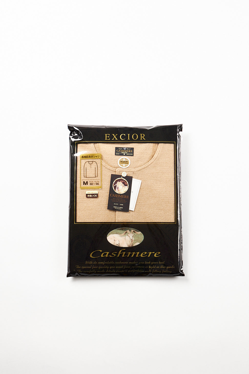 カシミヤ100%面二シャツ