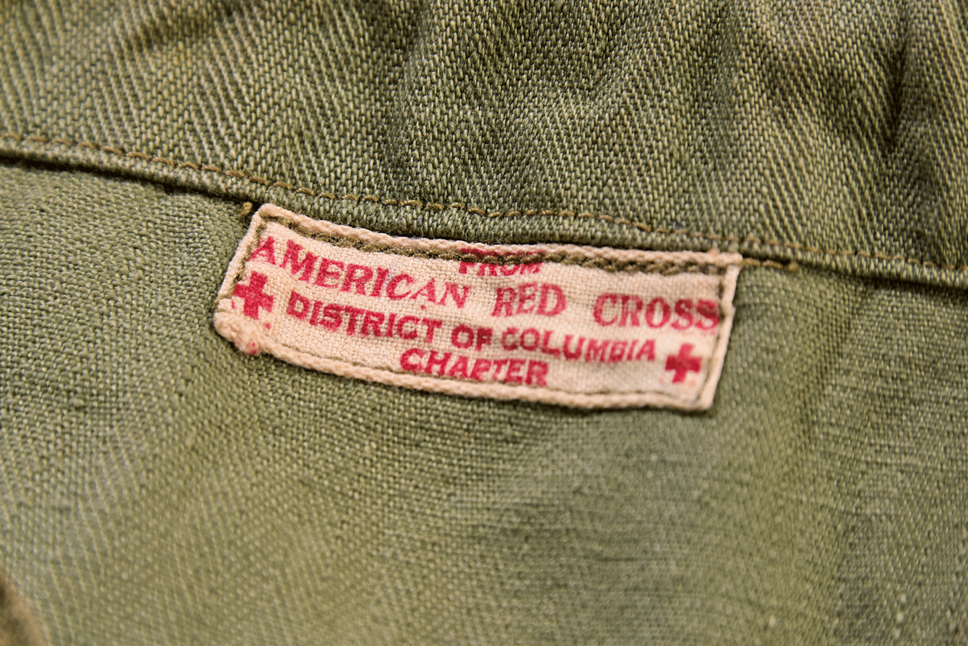 1940s Red Cross Apron Bag