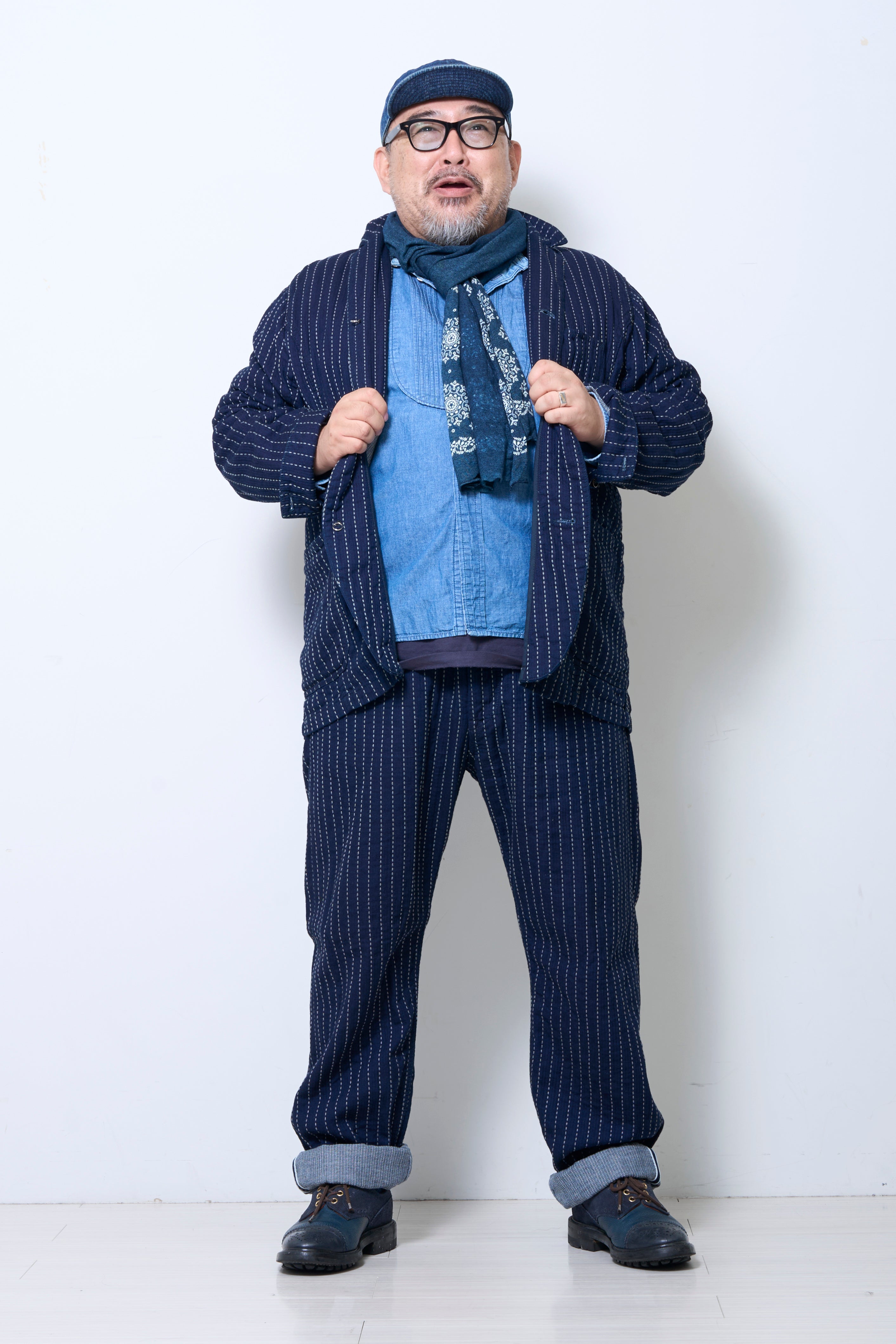 【超 BIG SIZE　ポチャ専用】pure blue japan×Lightning ワークトラウザーズ【編集長プライベートコレクション】