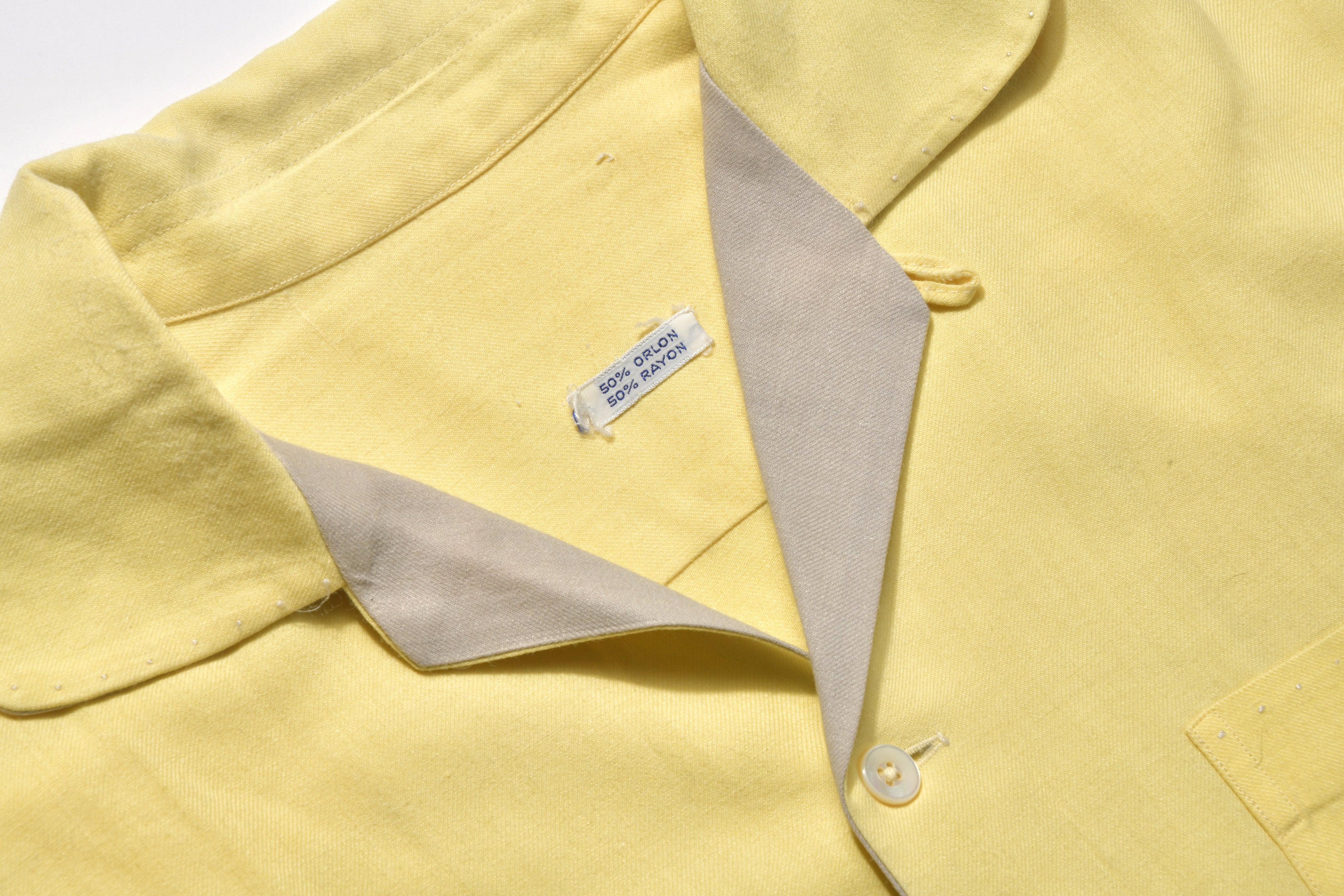 50s Darwin Rayon Open Collar Shirt 2トーン襟オープンカラー