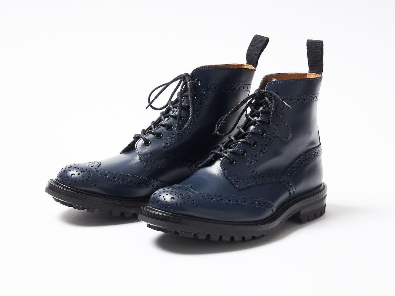 Tricker's ネイビー ブローグブーツ Tricker's × 2nd】STOW NAVY CALF【10月28日頃出荷】