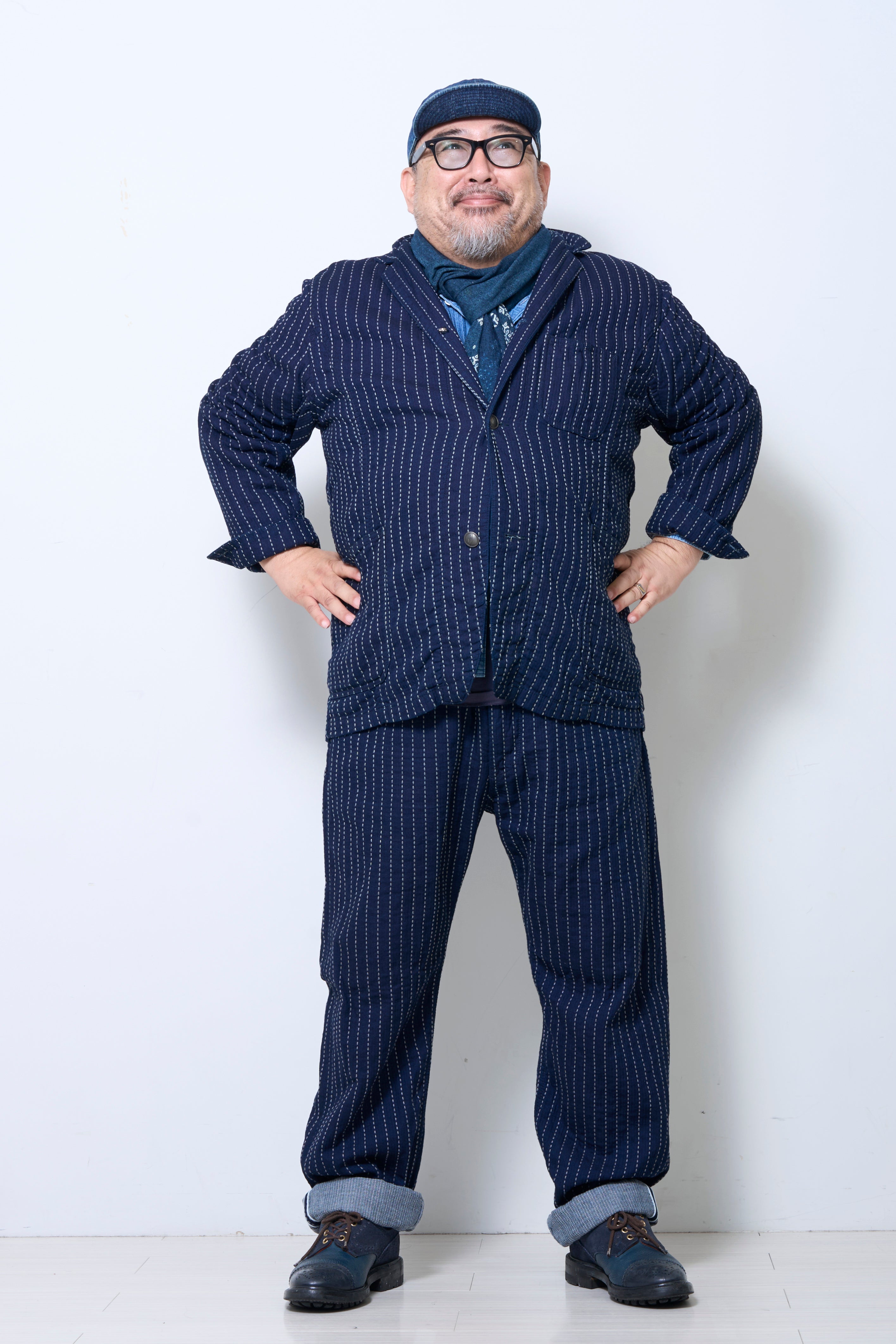 【超 BIG SIZE　ポチャ専用】pure blue japan×Lightning ワークテーラードジャケット【編集長プライベートコレクション】