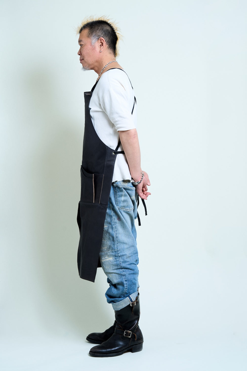 茶芯ソフトレザーハカマエプロン【6月30日頃出荷】