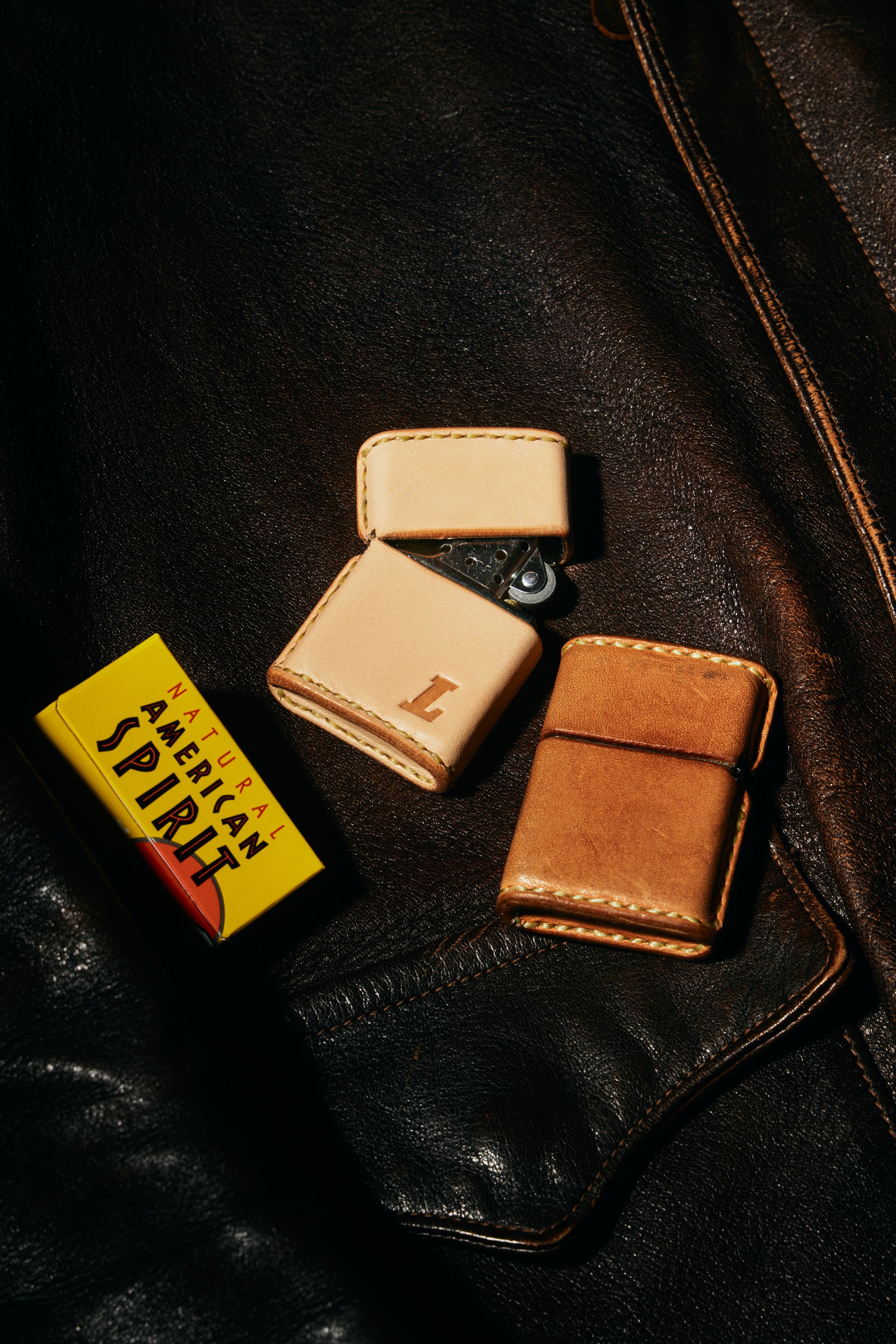 Samurai Craft × Lightning Leather Lover Zippo