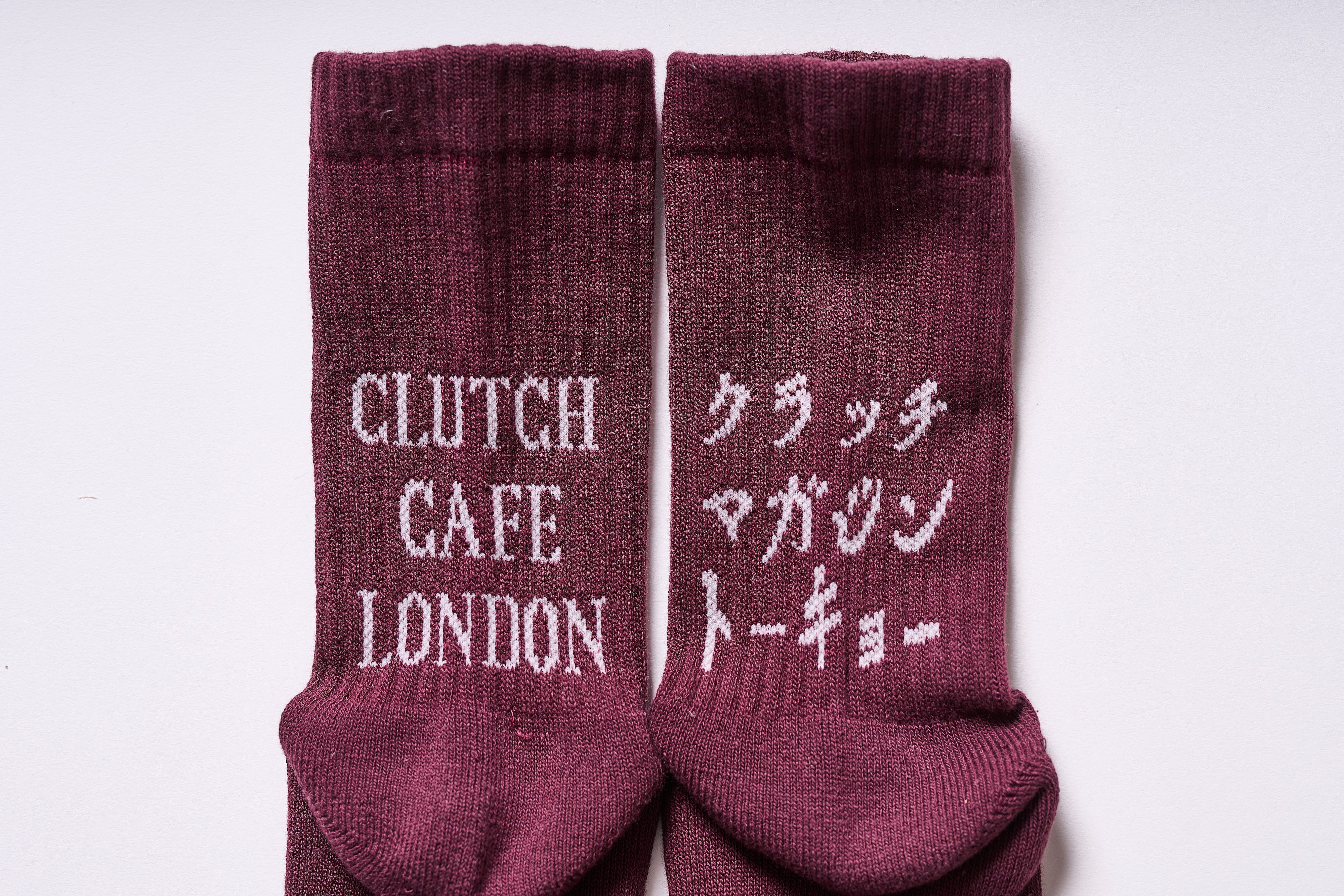 CLUTCH Magazine x CLUTCH CAFE x ROSTER SOX オリジナルロゴソックス ＜バーガンディ＞