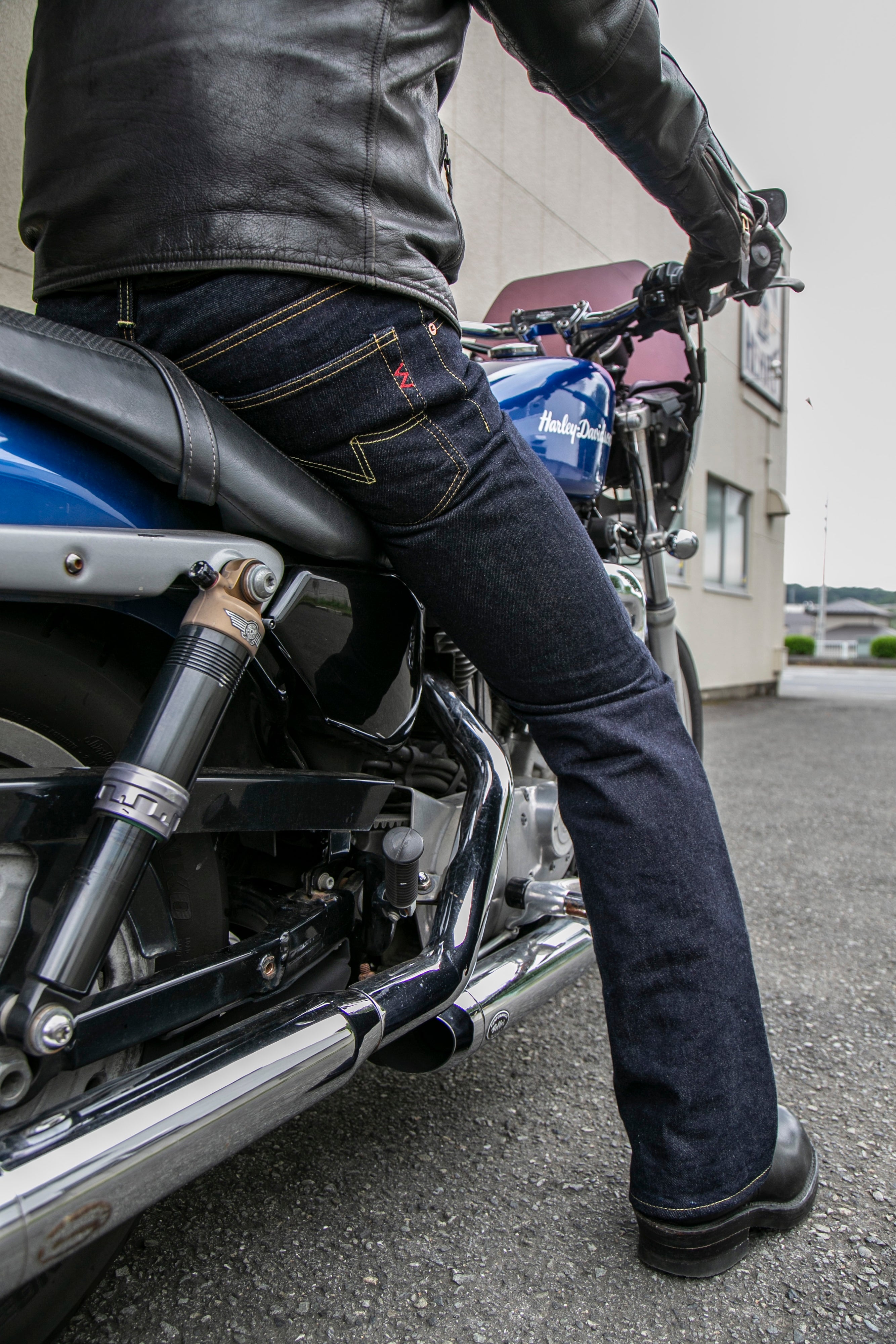 IRON HEART × CLUB HARLEY 14ozセルビッチデニム ブーツカットジーンズ