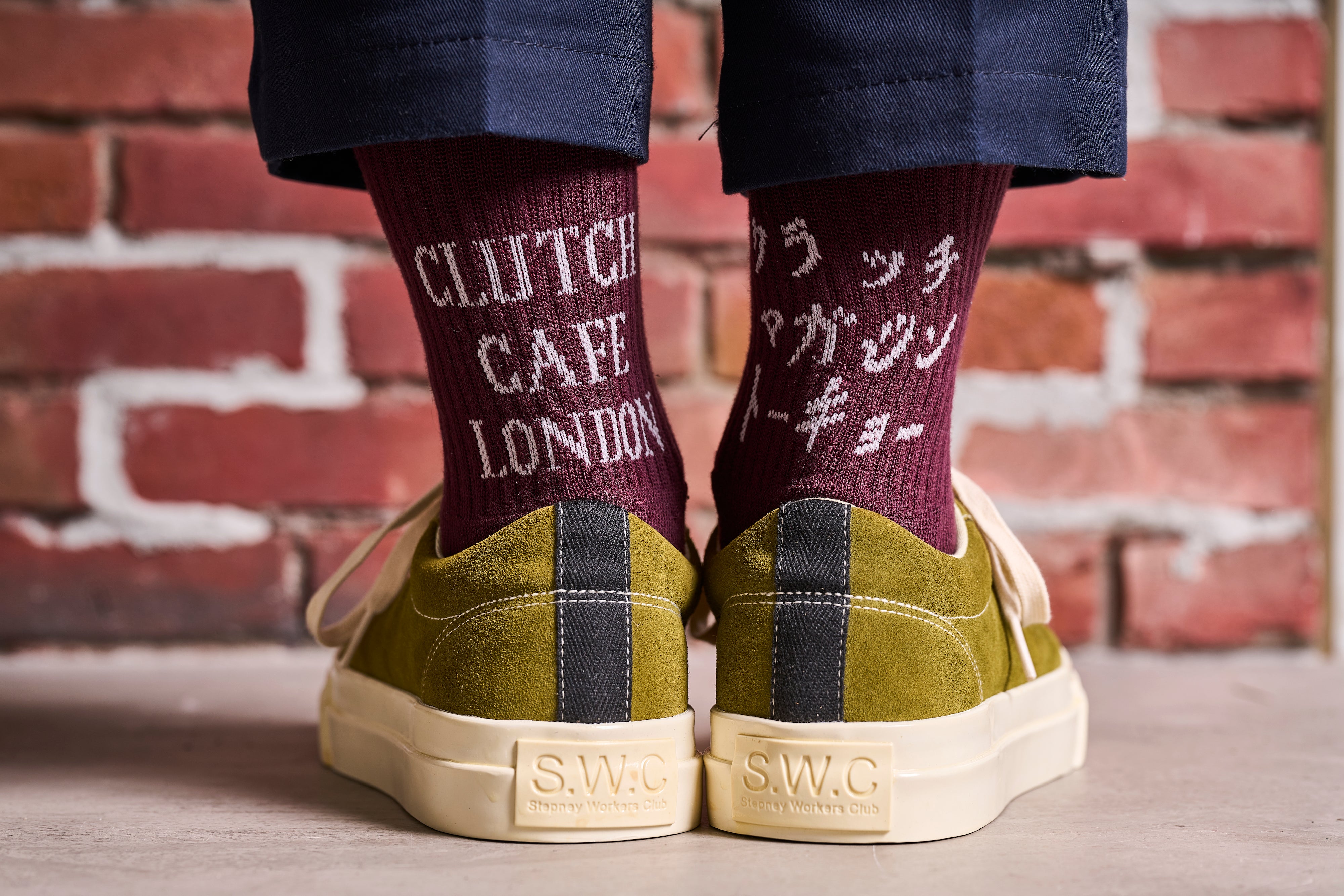 CLUTCH Magazine x CLUTCH CAFE x ROSTER SOX オリジナルロゴソックス ＜バーガンディ＞