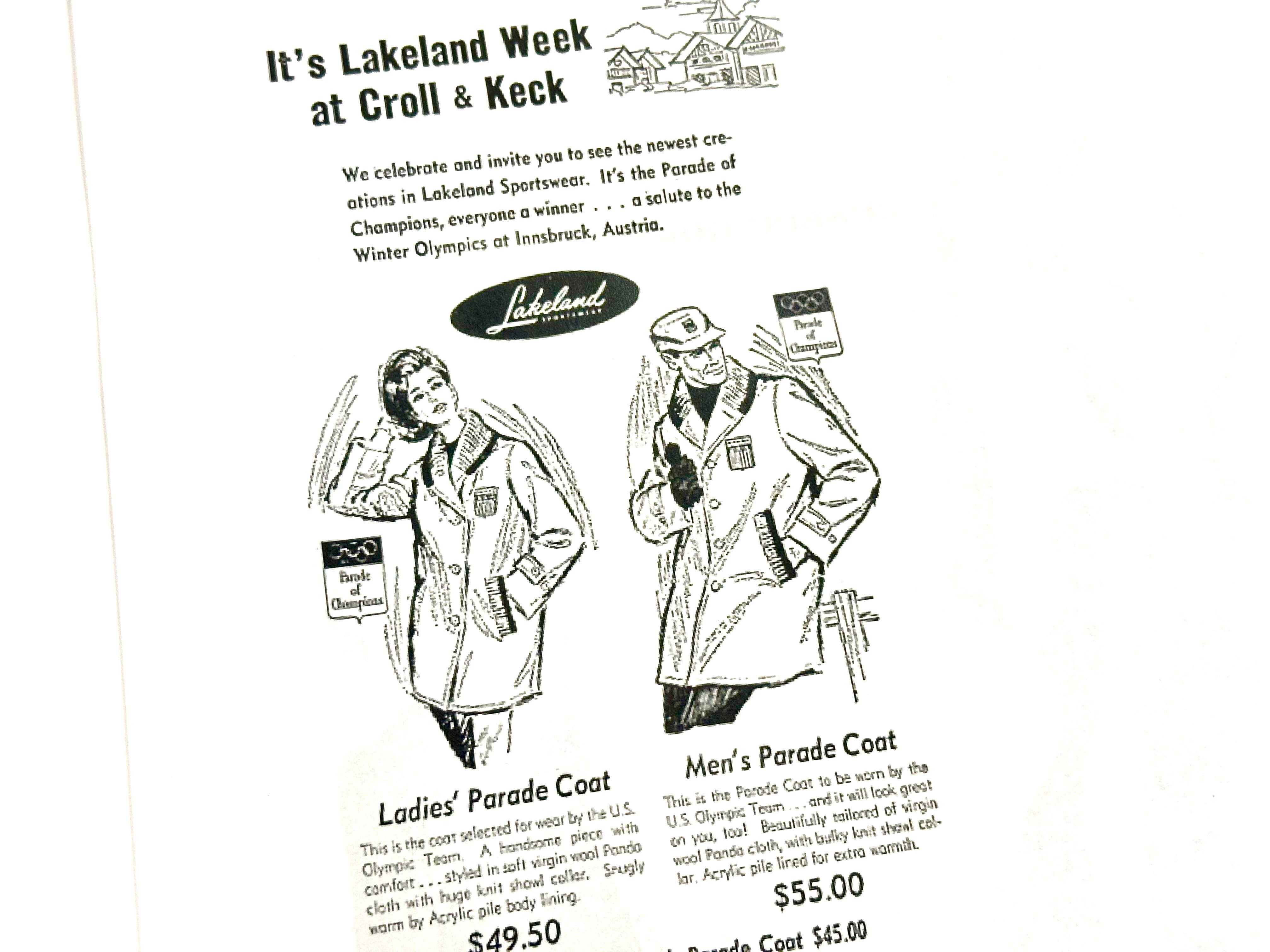 1964年　Lakeland "CLICKER"　冬季インスブルック・オリンピック　アメリカ代表用コート