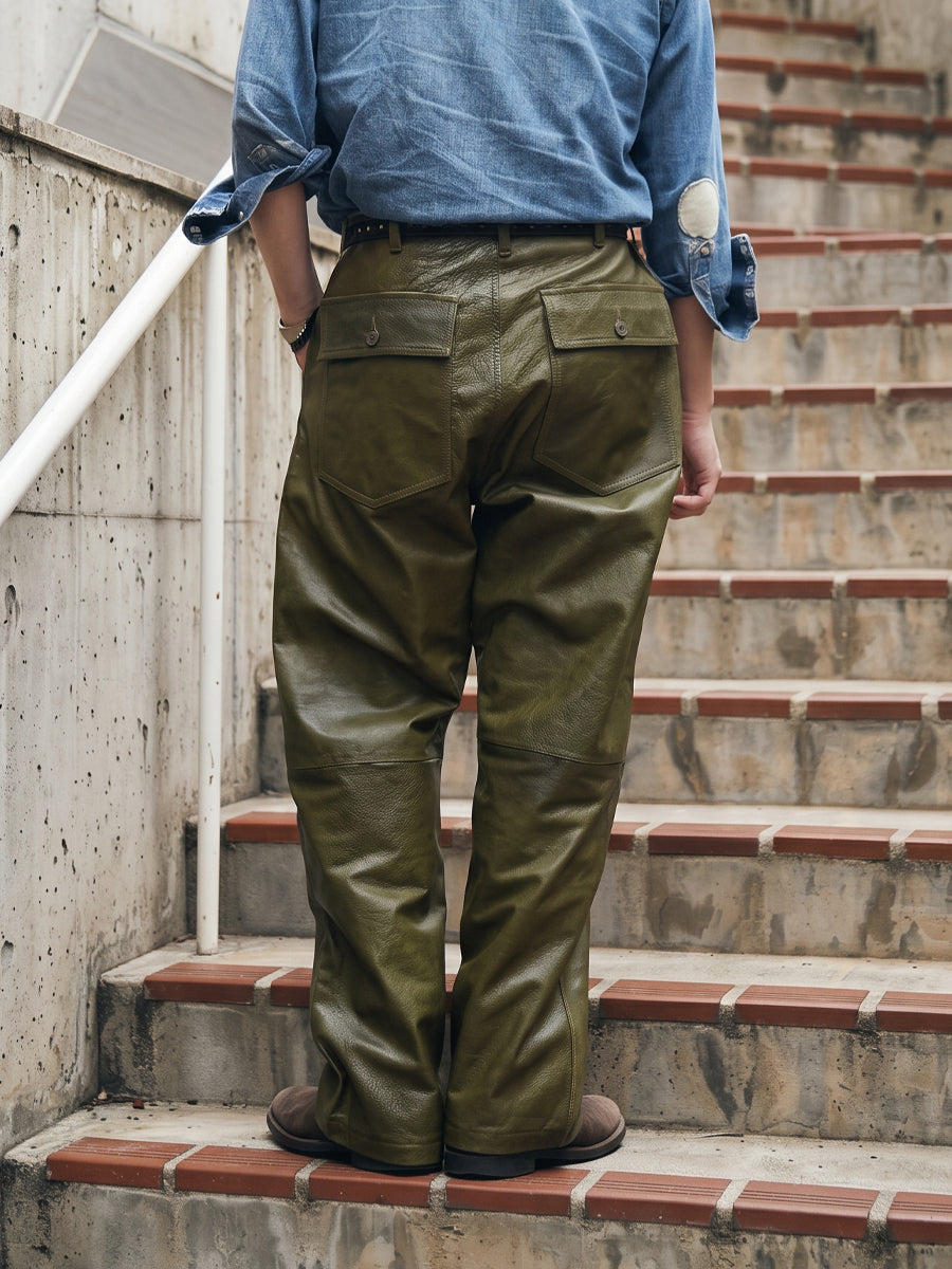 【投票抽選販売】 別注 Lightning×YUKA EDITION 革で仕立てる軍パン界永遠のスタンダード　誰も見たことのない、羊革のベイカーパンツ「シープスキンベイカー」【2027年2月15日頃出荷】