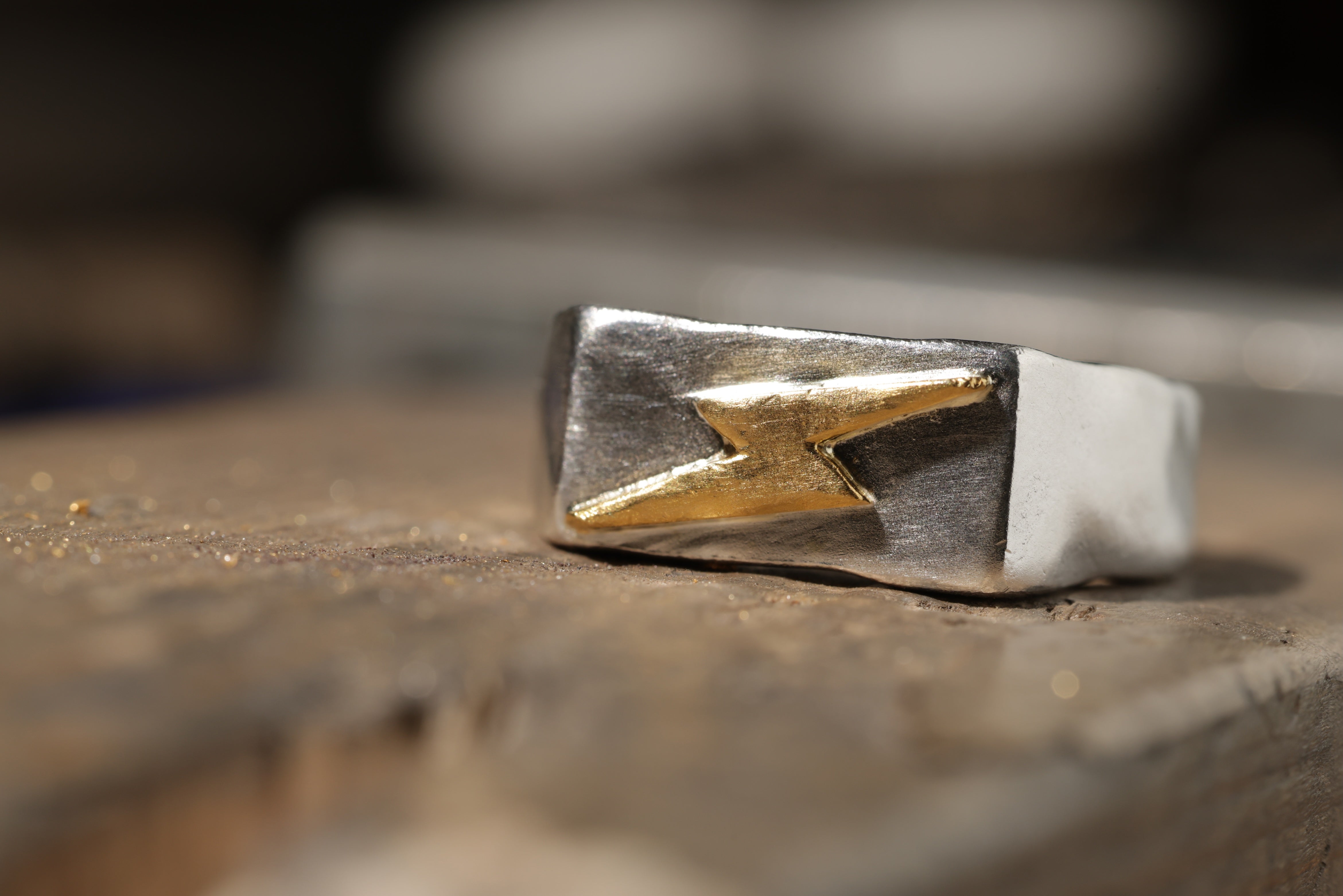 four seven nine × Lightning 【PURE METAL RING】稲妻モチーフ／純銀×純金 別注モデル