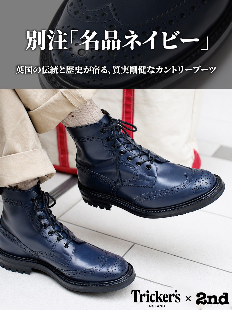 Tricker's × 2nd】STOW NAVY CALF