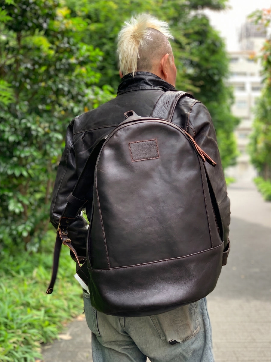 【別注】濱野家 × Lightning　背中で語る名品。茶芯フルレザーのバックパック（約33L）【9月16日頃出荷】