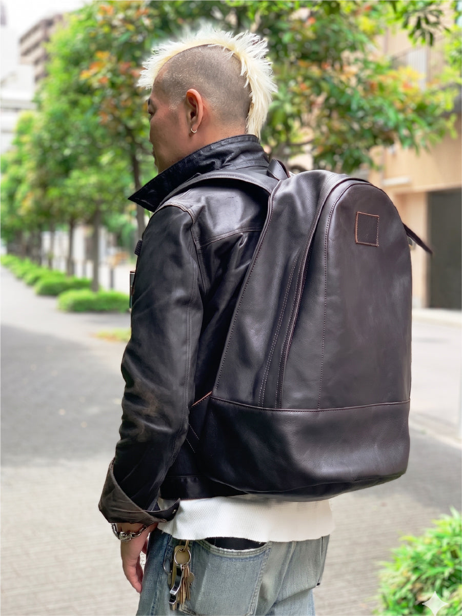 【別注】濱野家 × Lightning　背中で語る名品。茶芯フルレザーのバックパック（約33L）【9月16日頃出荷】