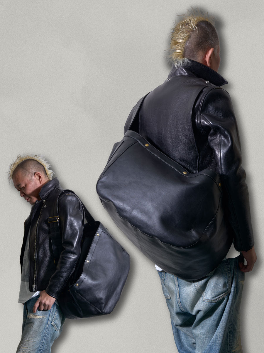 池田工芸 × Lightning RED T-core Leather Lover Newspaper Bag 「赤茶