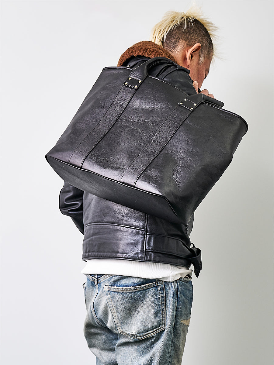 池田工芸 × Lightning Red T-core Leather Lover Tote Bag 赤茶芯