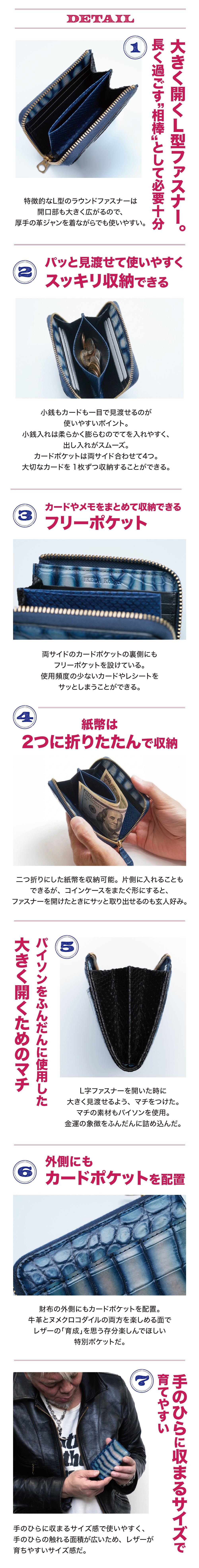 池田工芸 ×GUILDTOKYO× Lightning 『手染めデニム』クロコダイル「 L字