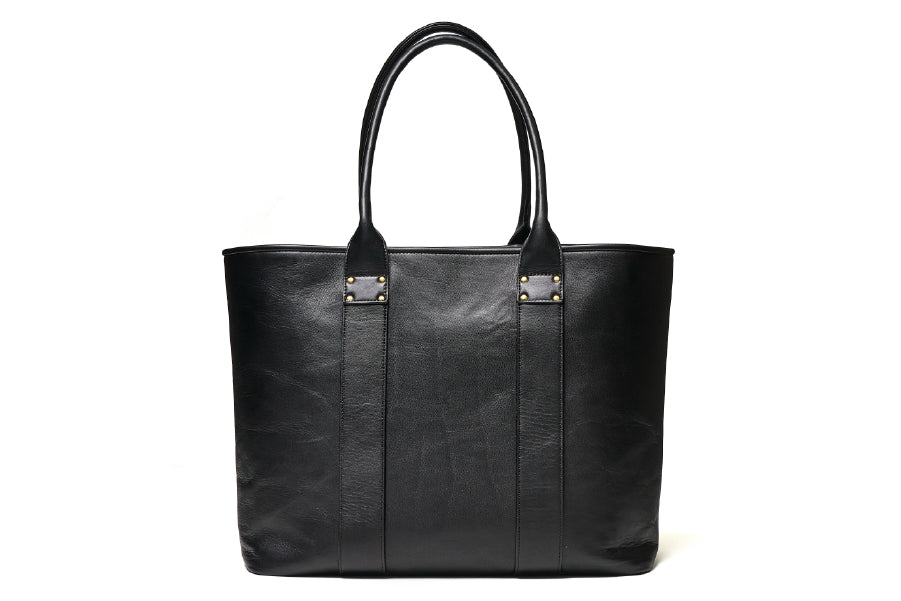 靴/バッグ 100%genuine lether bag MURA シュリンクレザー シンプル スマホポケット トートバッグ
