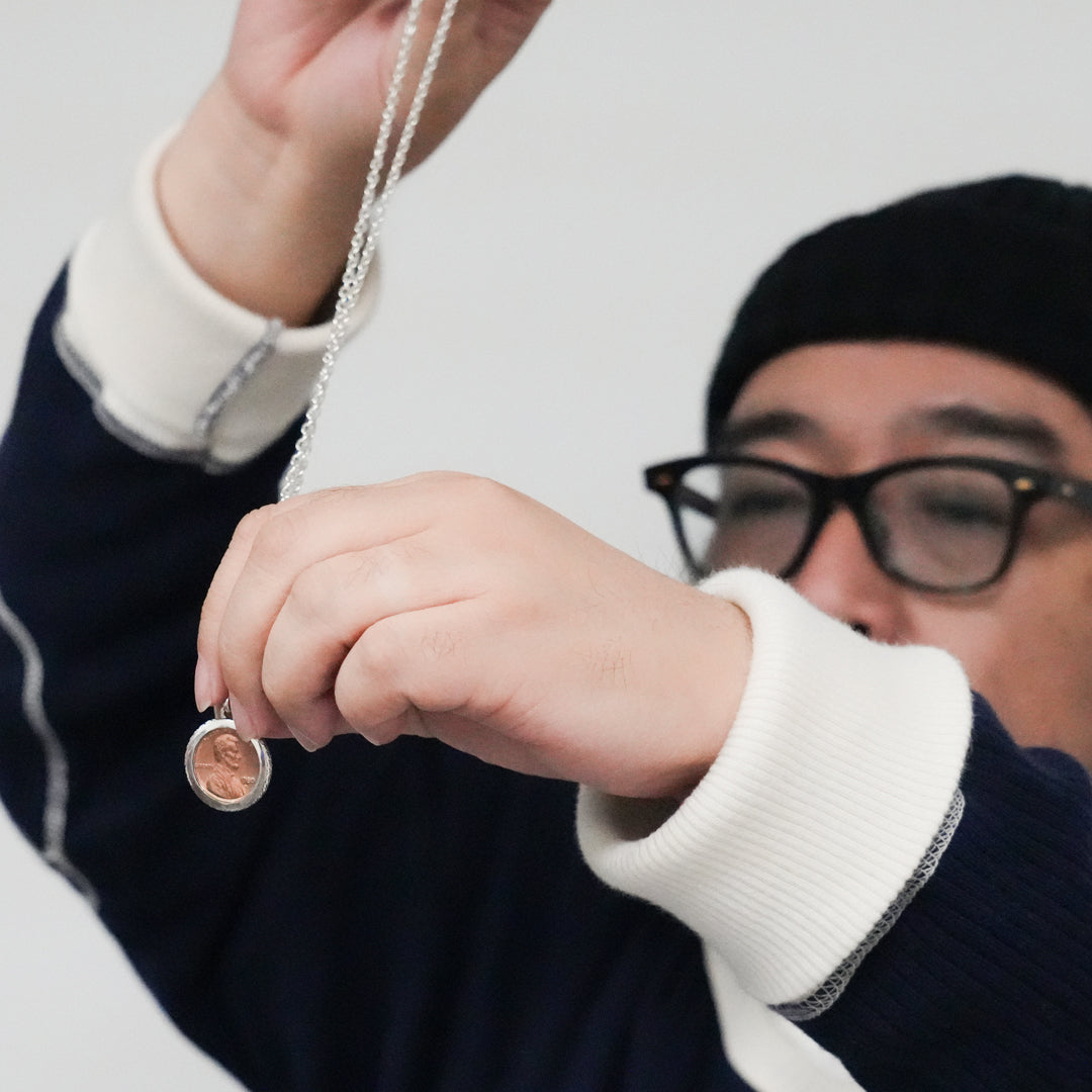 別注Lightning 【幸運のペニーに勝利の月桂樹を宿す シルバー925の「御守り」ネックレス】 THE LUCKY PENNY NECKLACE - ラッキーペニー ネックレス -【12月21日頃出荷】