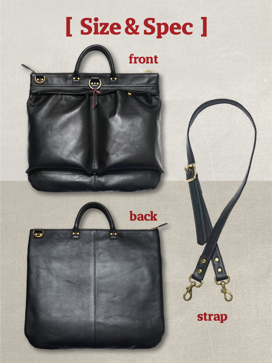 池田工芸 × Lightning 純国産「赤茶芯」ホースハイド RED T-Core Leather Lover Helmet Bag【公式オンライン限定】【12月4日頃出荷】